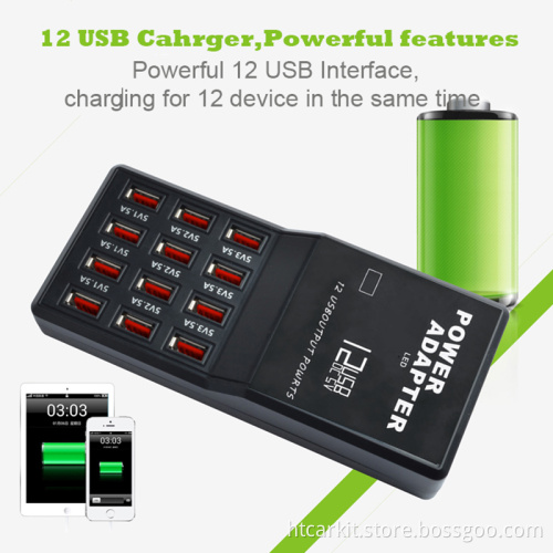 Hot selling 60W 12 port usb charger quick charge usb charger docking station for mobile phone